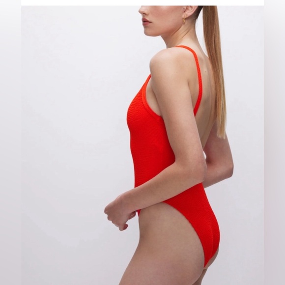 🆕 GOOD AMERICAN ALWAYS FITS ONE PIECE SWIMSUIT IN BRIGHT POPPY - Picture 7 of 8
